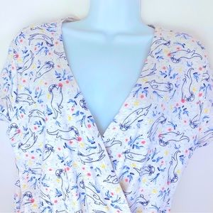 Light Gray Otter Print Wrap Jumpsuit